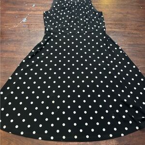 Tommy Hilfiger Black and White Polka Dot Midi Dress